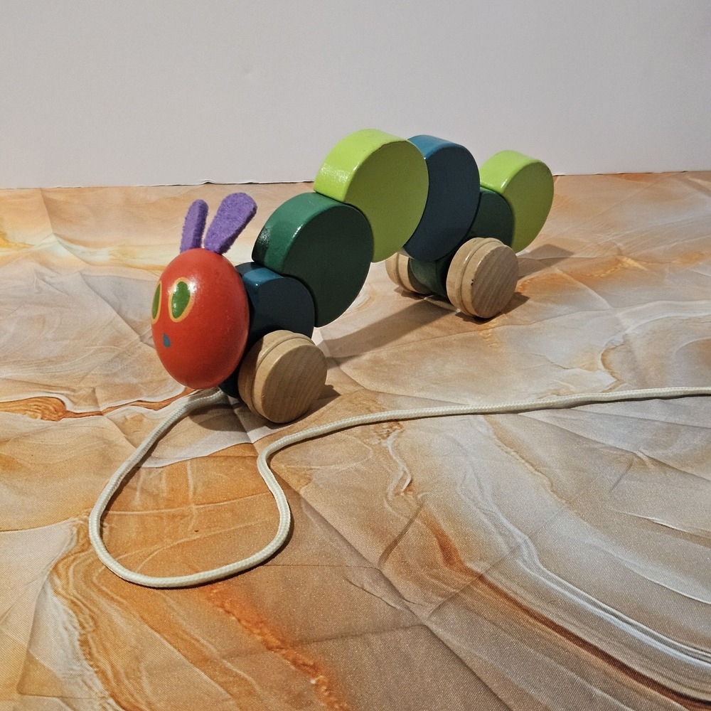 Eric Carle The Very Hungry Caterpillar Wooden Pull Along Toy, Grasp & Twist